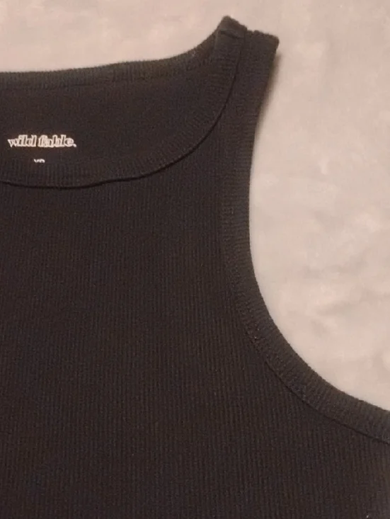wild fable Black Ribbed Cropped Tank - Picture 3 of 5